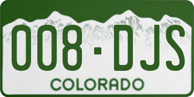 CO license plate 008DJS
