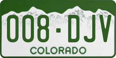 CO license plate 008DJV