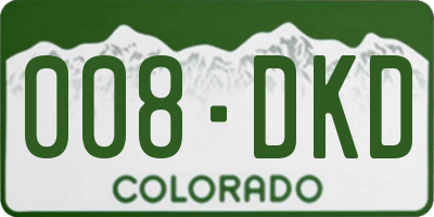 CO license plate 008DKD