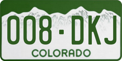 CO license plate 008DKJ