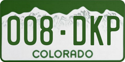 CO license plate 008DKP