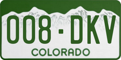 CO license plate 008DKV