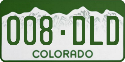 CO license plate 008DLD