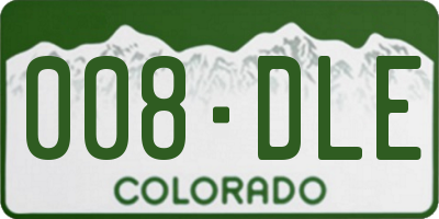 CO license plate 008DLE