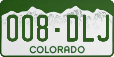 CO license plate 008DLJ