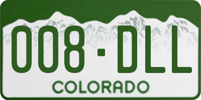 CO license plate 008DLL