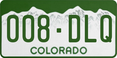 CO license plate 008DLQ