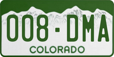 CO license plate 008DMA