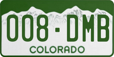 CO license plate 008DMB