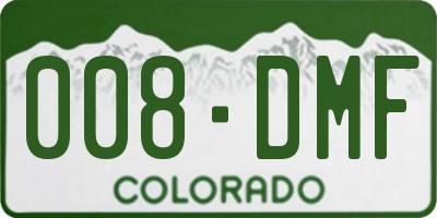CO license plate 008DMF