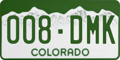 CO license plate 008DMK