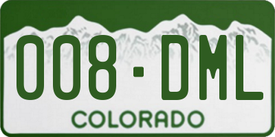 CO license plate 008DML