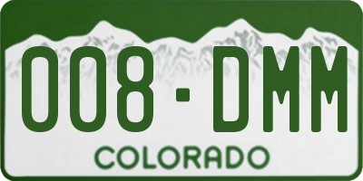 CO license plate 008DMM