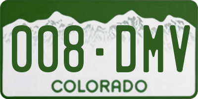 CO license plate 008DMV