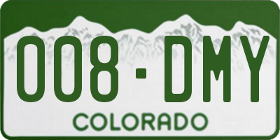CO license plate 008DMY