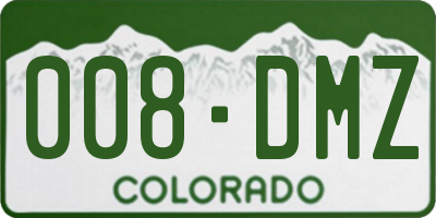 CO license plate 008DMZ