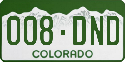 CO license plate 008DND