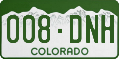 CO license plate 008DNH