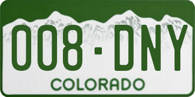 CO license plate 008DNY