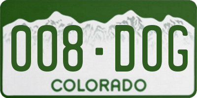 CO license plate 008DOG