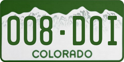 CO license plate 008DOI