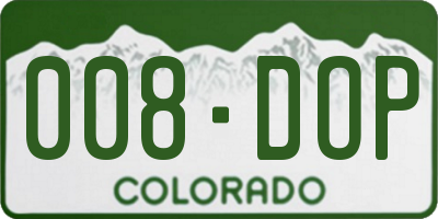 CO license plate 008DOP