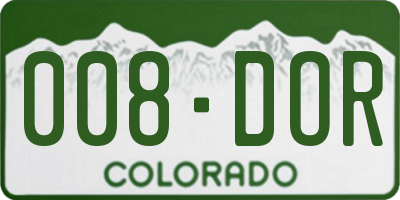 CO license plate 008DOR