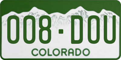 CO license plate 008DOU