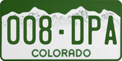 CO license plate 008DPA