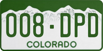 CO license plate 008DPD