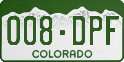 CO license plate 008DPF