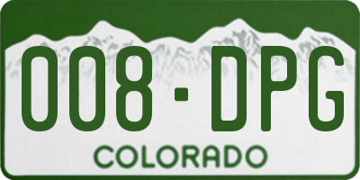 CO license plate 008DPG