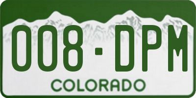 CO license plate 008DPM