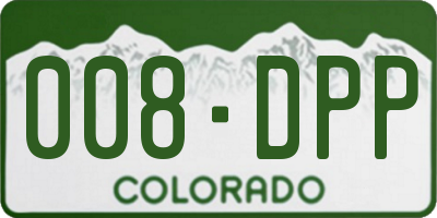 CO license plate 008DPP