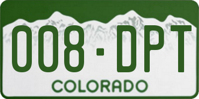 CO license plate 008DPT