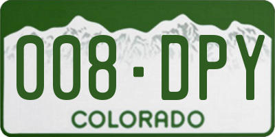 CO license plate 008DPY
