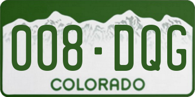CO license plate 008DQG