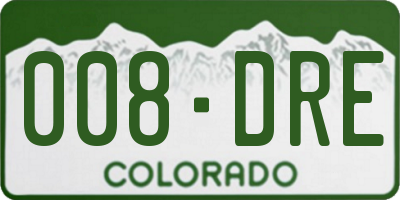 CO license plate 008DRE