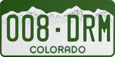 CO license plate 008DRM