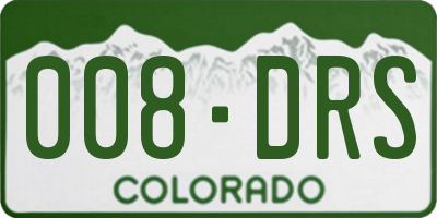 CO license plate 008DRS
