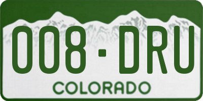 CO license plate 008DRU