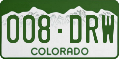 CO license plate 008DRW