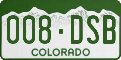 CO license plate 008DSB