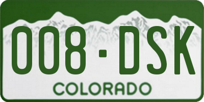 CO license plate 008DSK
