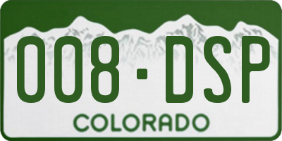 CO license plate 008DSP