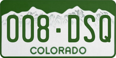 CO license plate 008DSQ