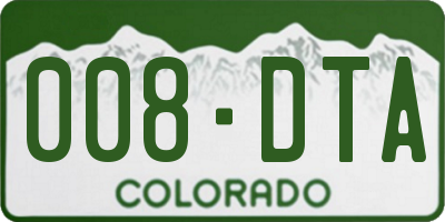 CO license plate 008DTA