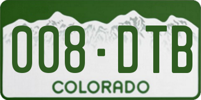 CO license plate 008DTB