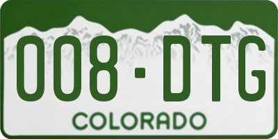 CO license plate 008DTG