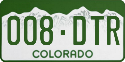 CO license plate 008DTR